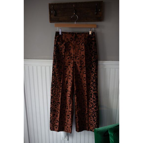 Anthropologie Maeve the Colette Wide-Leg Crop Pants Leopard 29 - Picture 4 of 7